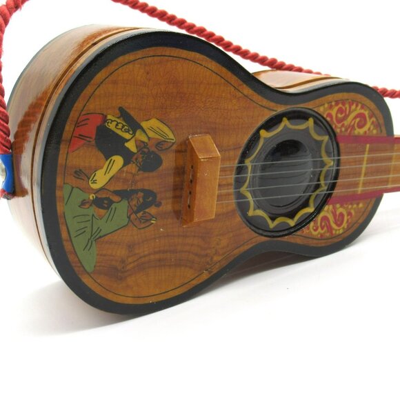 Guitar Shaped Musical Jewelry Box Works Hand Painted Wood Y Viva España - Picture 15 of 16